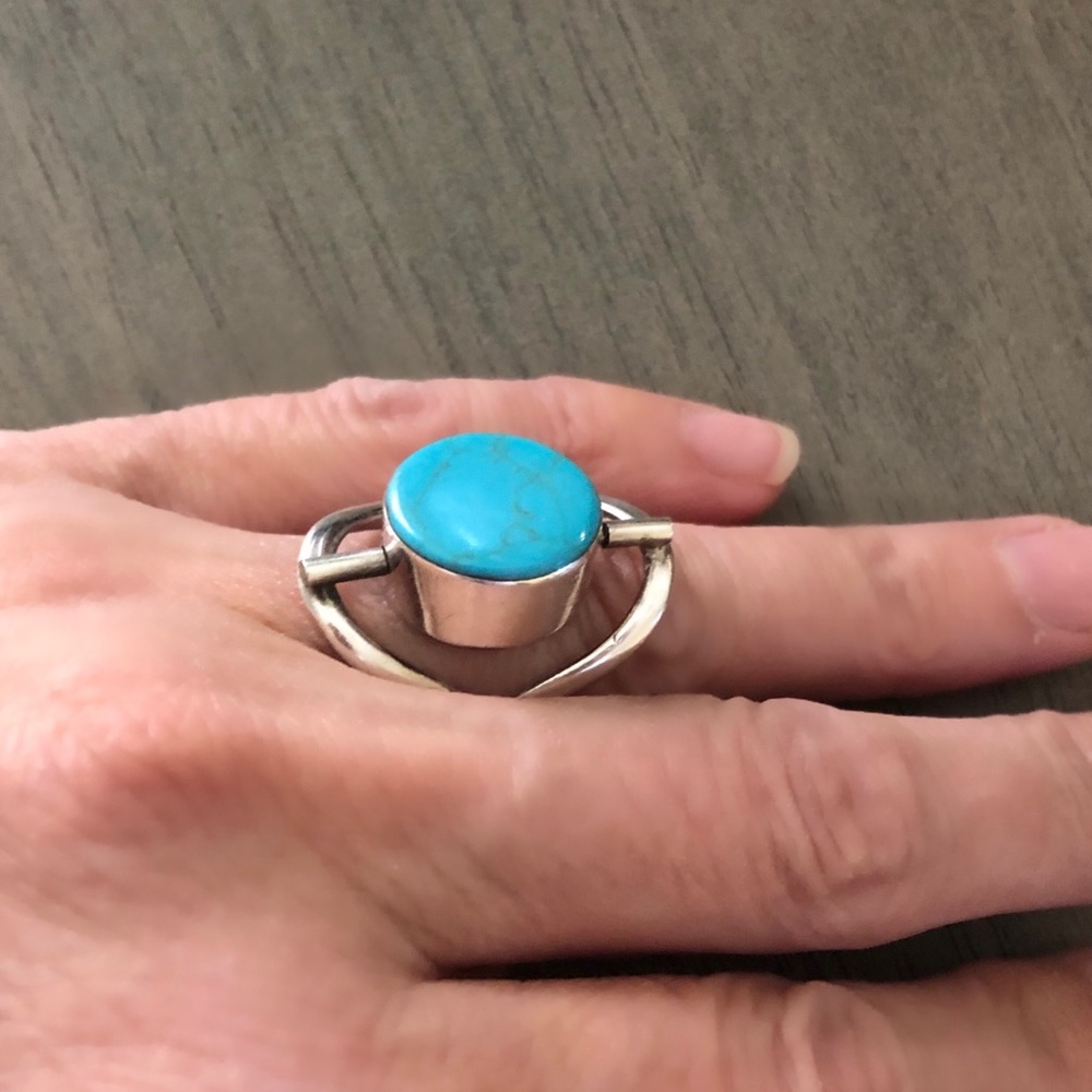 Reversible Turquoise & Red Coral Ring 6
